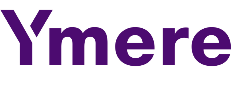 Ymere logo purple writing on white background