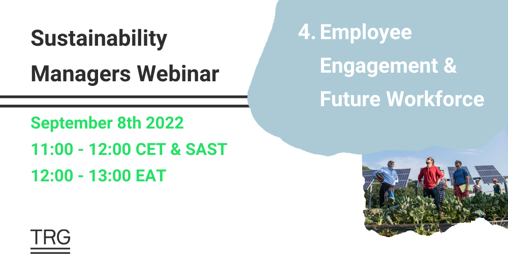 Sustainability Managers Webinar Timeslots for Empoyee Engagement and Future Workforce