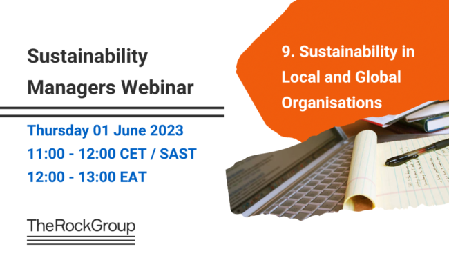Sustainability Managers Webinar Sustainability in Local and Global Organisations TheRockGroup