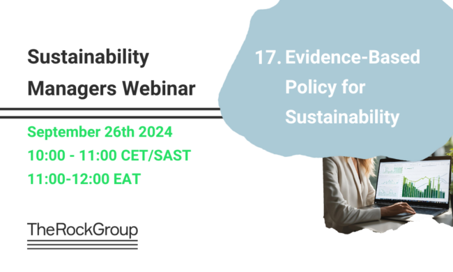 Sustainability Managers Webinar Evidence-Based Policy for Sustainability TheRockGroup